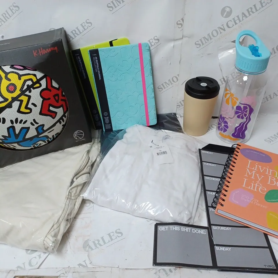 APPROXIMATELY 9 COTTON ON ITEMS INCLUDING BASKETBALL, NOTEBOOK, JEANS