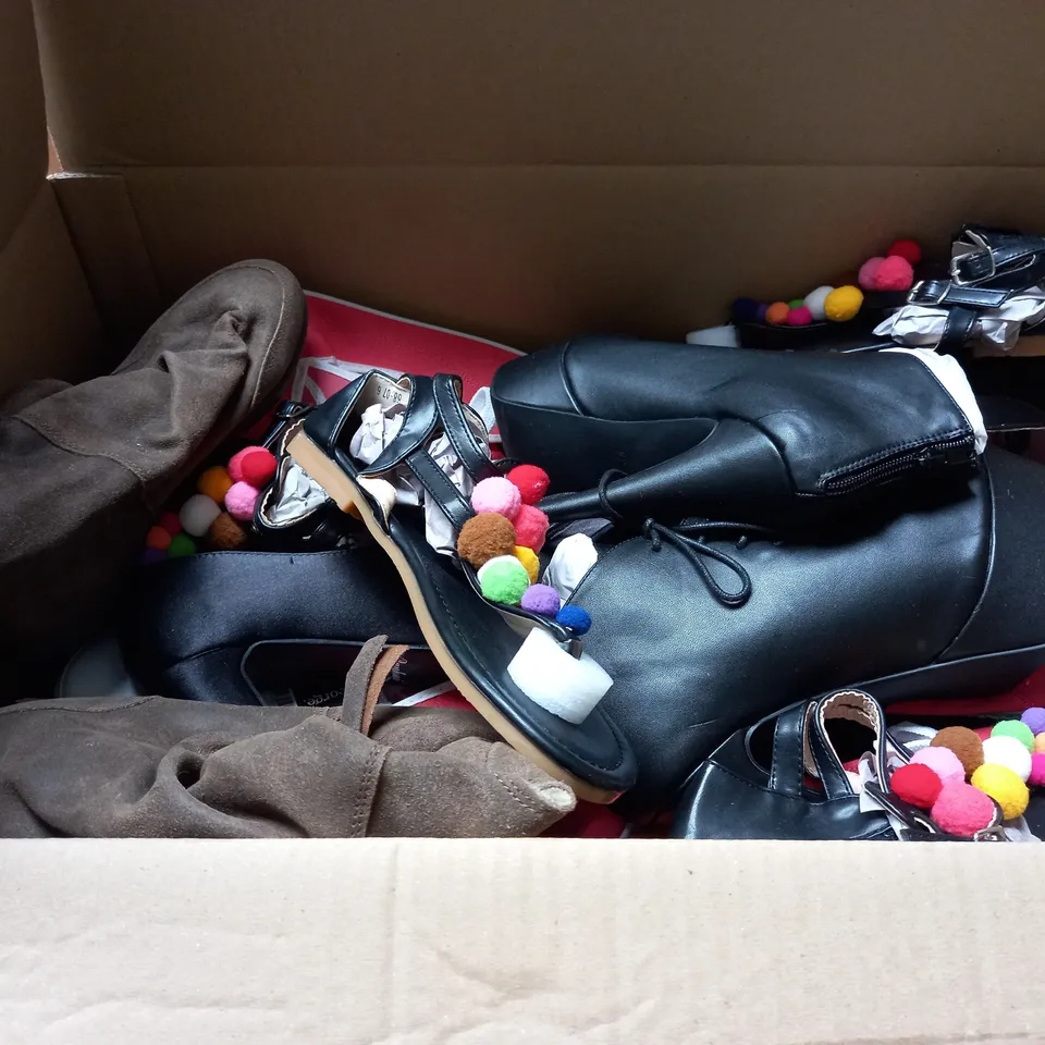 LARGE QUANTITY OF ASSORTED WOMENS SHOES IN VARIOUS SIZES, COLOURS AND STYLES