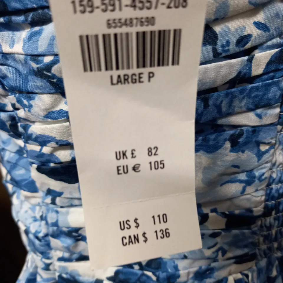 ABERCROMBIE & FITCH BLUE FLORAL DRESS - LARGE