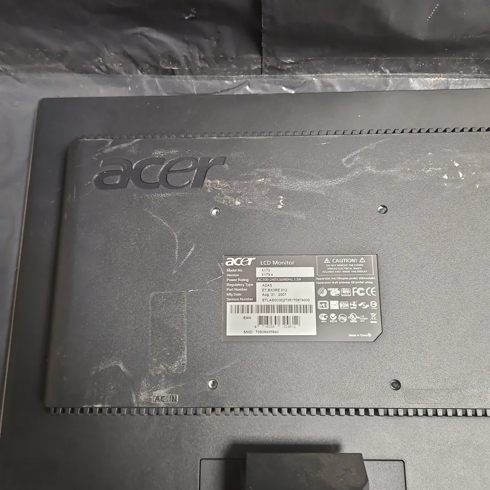 ACER 17-INCH LCD MONITOR (MODEL X173) 