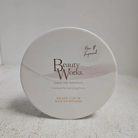 BOXED AND SEALED BEAUTY WORKS 18' DELUXE CLIP-IN EXTENSIONS IN SCANDINAVIAN BLONDE 