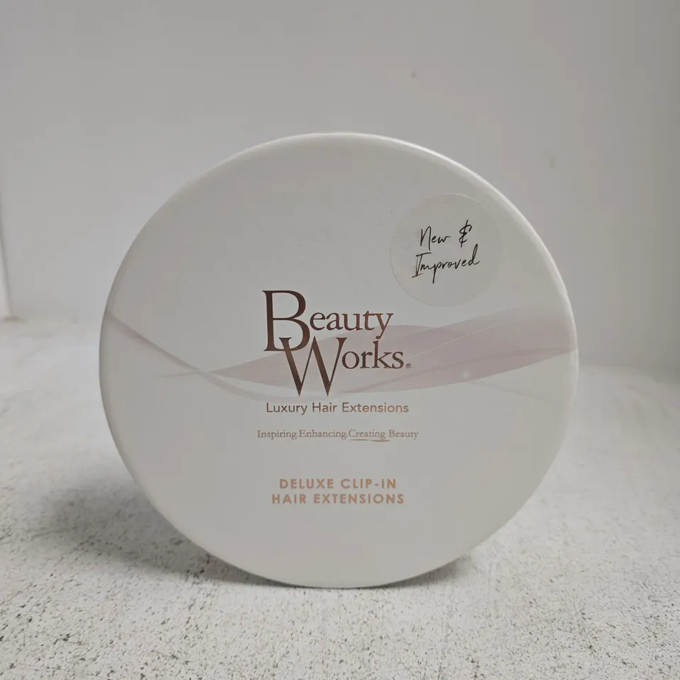BOXED AND SEALED BEAUTY WORKS 18' DELUXE CLIP-IN EXTENSIONS IN SCANDINAVIAN BLONDE