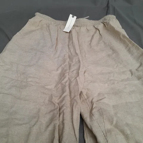ANTHROPOLGIE BAGGY LIGHT TAN TROUSERS - MEDIUM