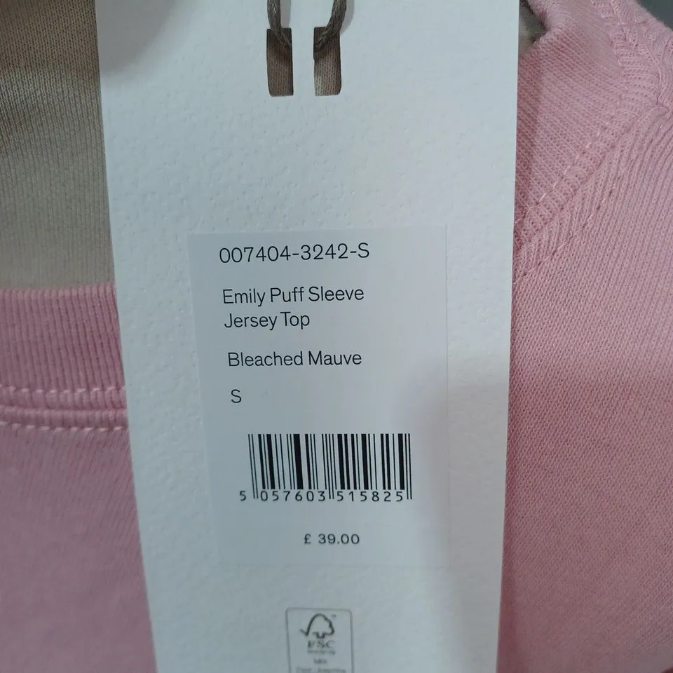 HUSH EMILY PUFF SLEEVE JERSEY TOP IN MAUVE - S