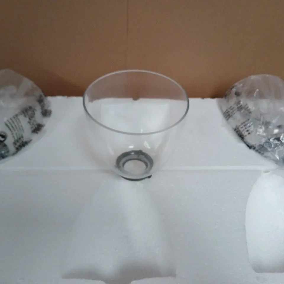 CHROME CEILING LIGHT WITH GLASS SHADE & MOUNTING RING – BOXED