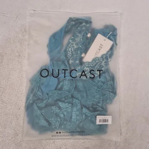 BAGGED OUTCAST JENNA MINI DRESS IN TEAL SIZE XS
