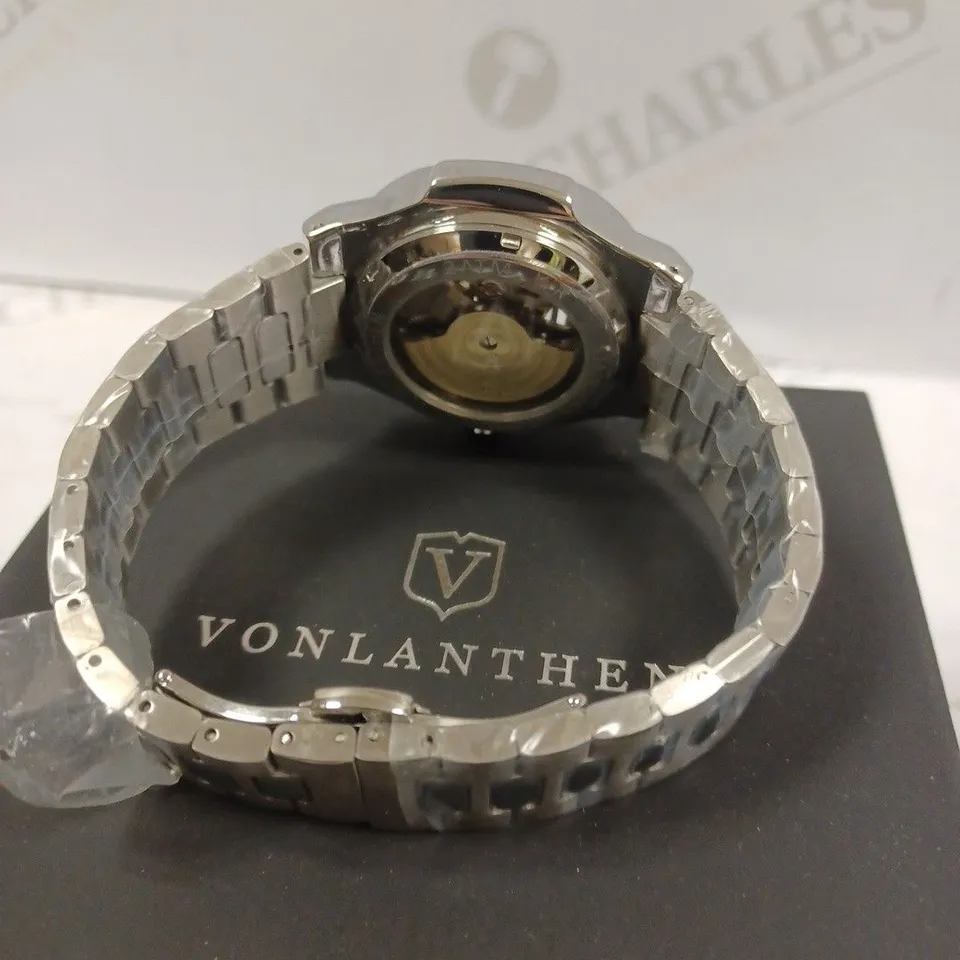 VONLANTHEN PART SKELETON BLUE CHRONOGRAPH BRACELET STRAP WRISTWATCH