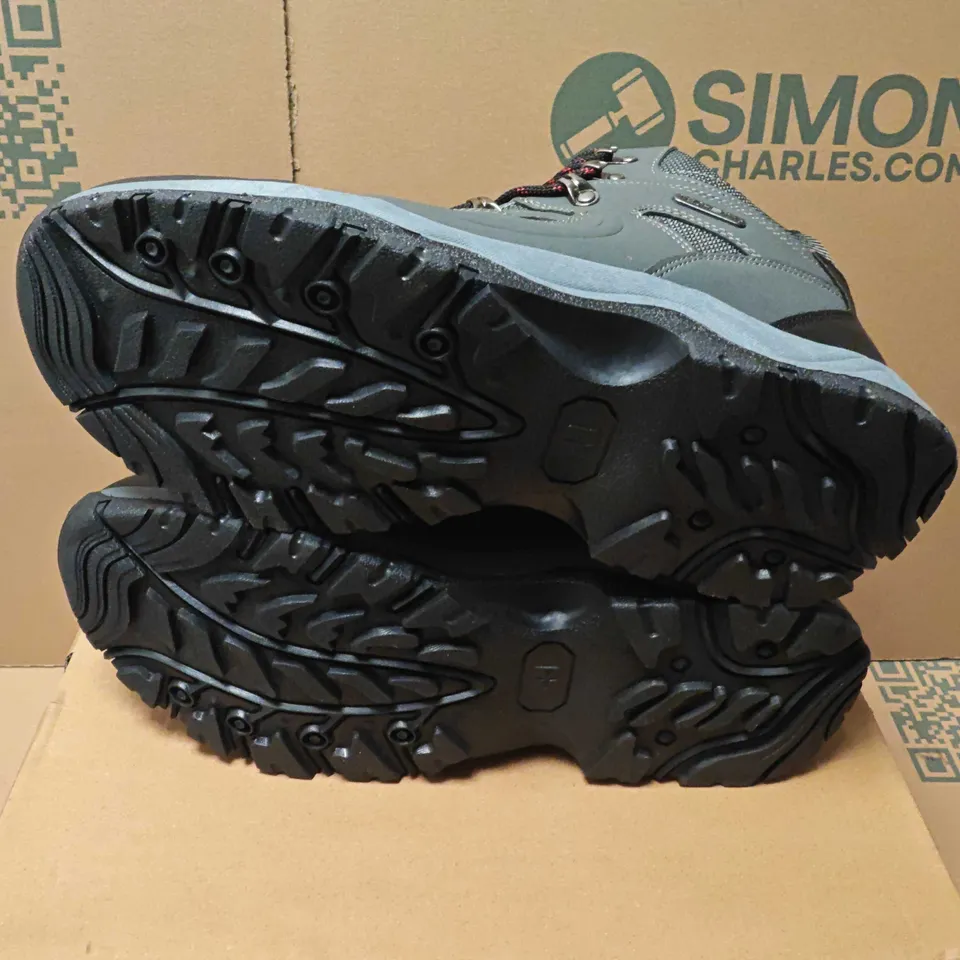 BOXED MOUNTAIN WAREHOUSE ADVENTURER WATERPROOF HIKING BOOTS – ALLOY GREY, UK 11 (EU 45, US 12)