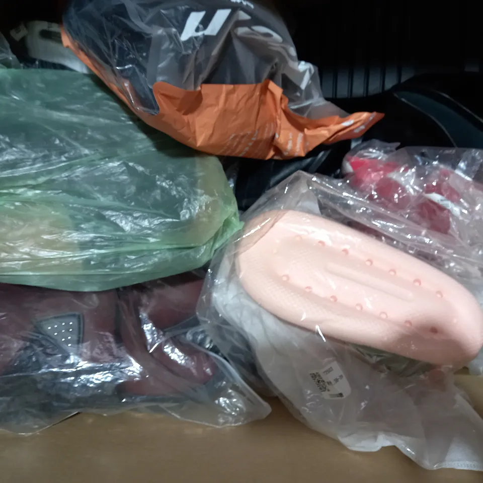 BOX OF APPROXIMATELY 15 ASSORTED PAIRS OF SHOES AND FOOTWEAR ITEMS IN VARIOUS STYLES AND SIZES TO INCLUDE NAIK PLLO, NEXT SUPPLY, GABOR, ETC