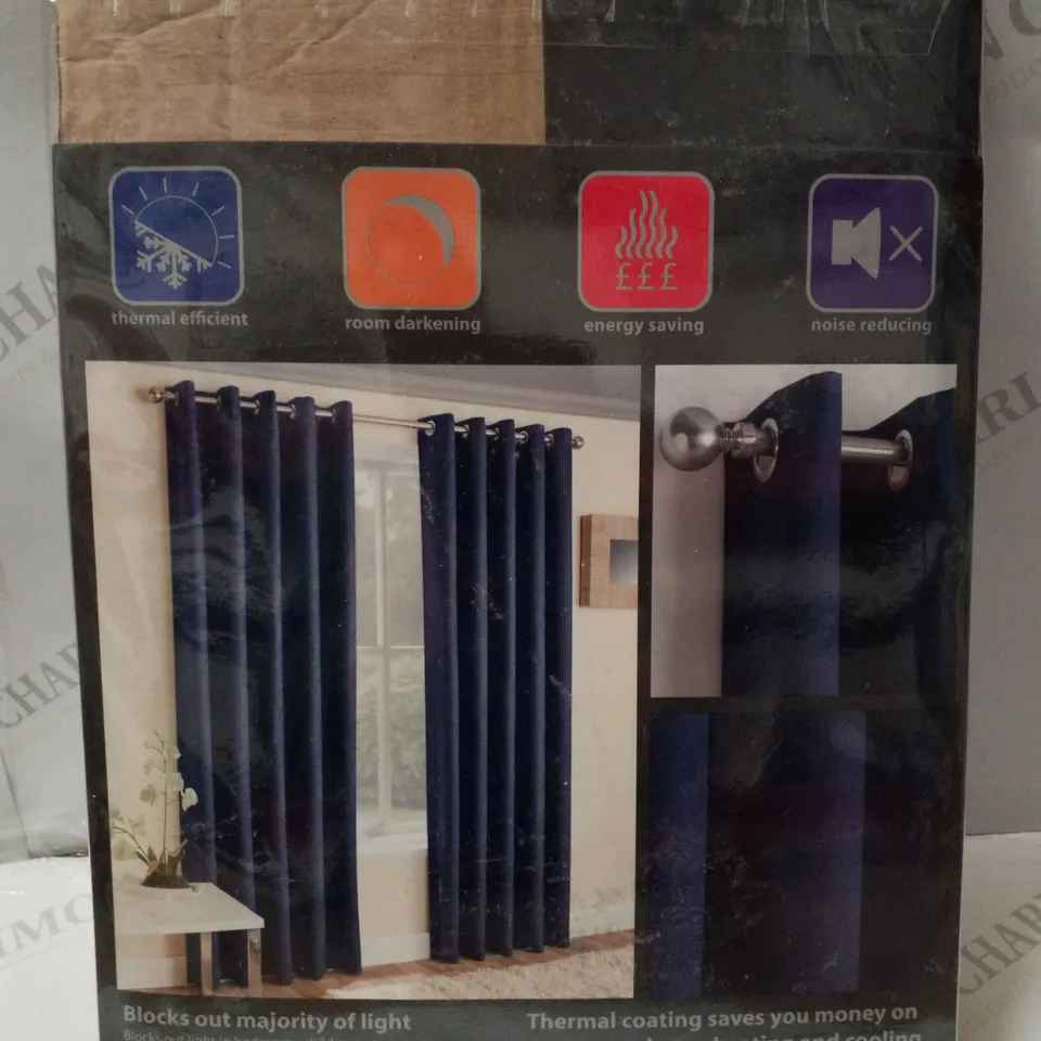 BRAND NEW ENHANCED LIVING VOGUE 117×183CM BLOCKOUT THERMAL CURTAINS - NAVY 