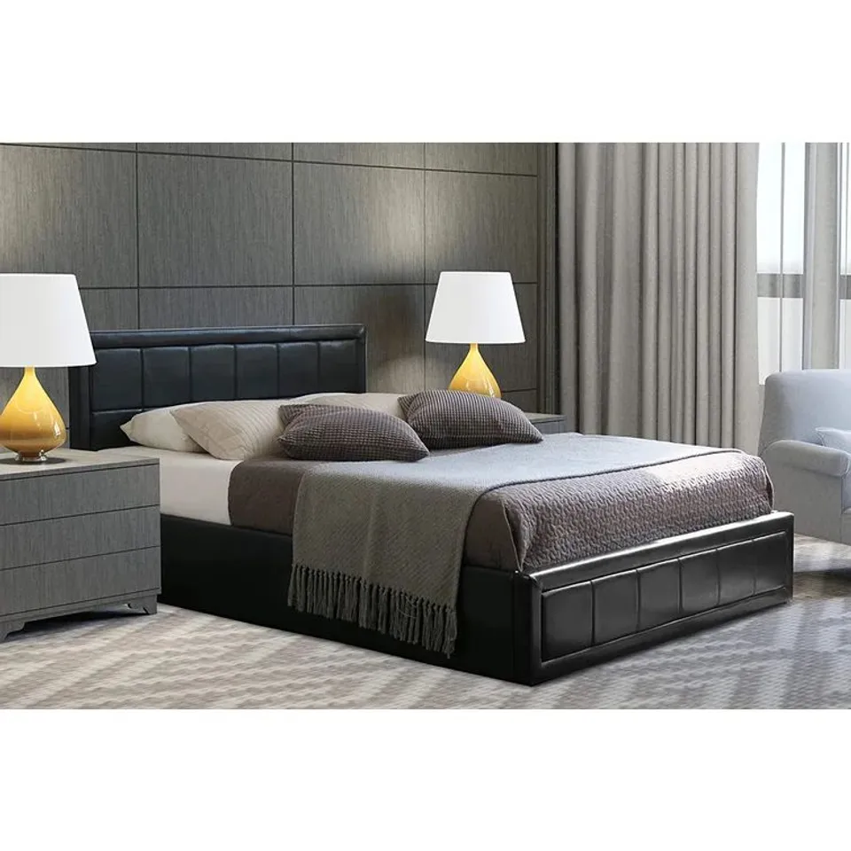 BOXED ANISHIA UPHOLSTERED OTTOMAN SMALL DOUBLE BED