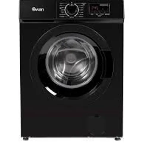 BOXED SWAN SW75130B 9KG LOAD, 1400 SPIN FREESTANDING WASHING MACHINE - BLACK