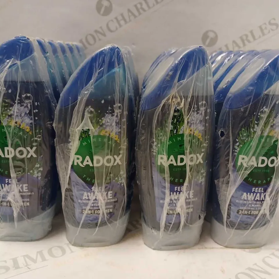 LOT OF APPROX 24 X 250ML RADOX FEEL AWAKE SHOWER GEL FOR MEN 