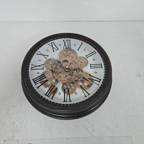 ROUND SKELETON GEAR WALL CLOCK