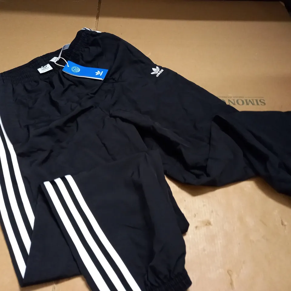 ADIDAS TRACK PANTS IN BLACK - UK 12