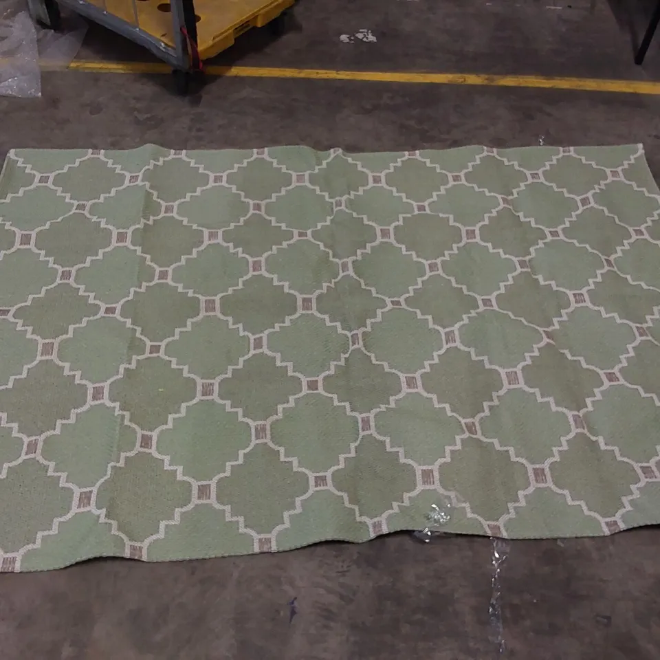 PAPILLARY FLATWEAVE GREEN/WHITE RUG // 153 X 230CM