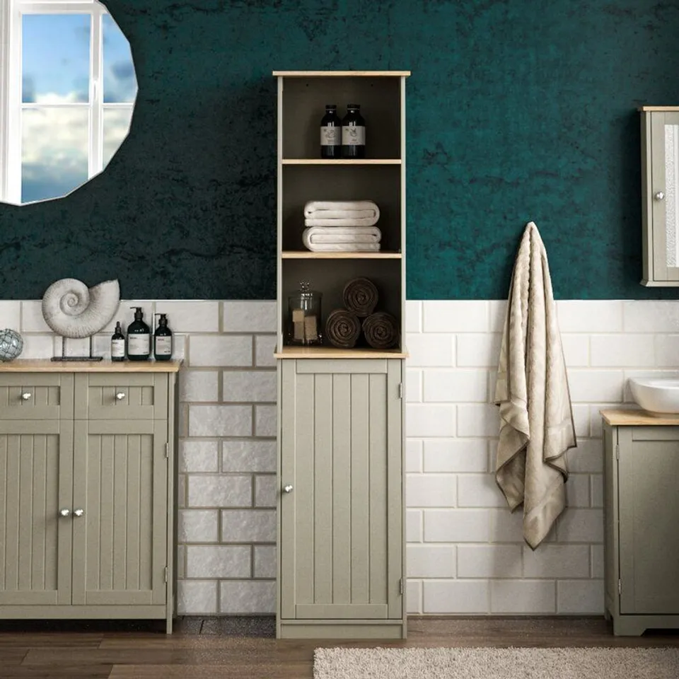 BOXED PRIANO 1-DOOR 2-SHELF TALL CABINET (1 BOX)
