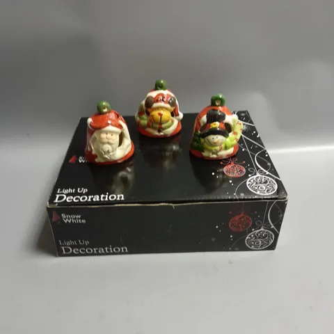 BOXED SET OF 12 ASSORTED CHRISMAS LIGHT UP DECORATIONS