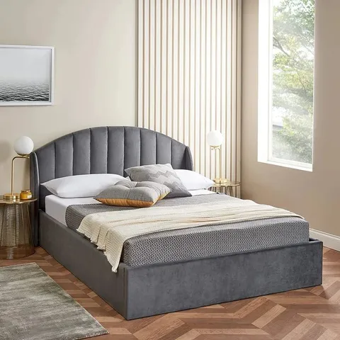 BOXED RICHLANDS UPHOLSTERED OTTOMAN BED // KING SIZE (2 BOXES)