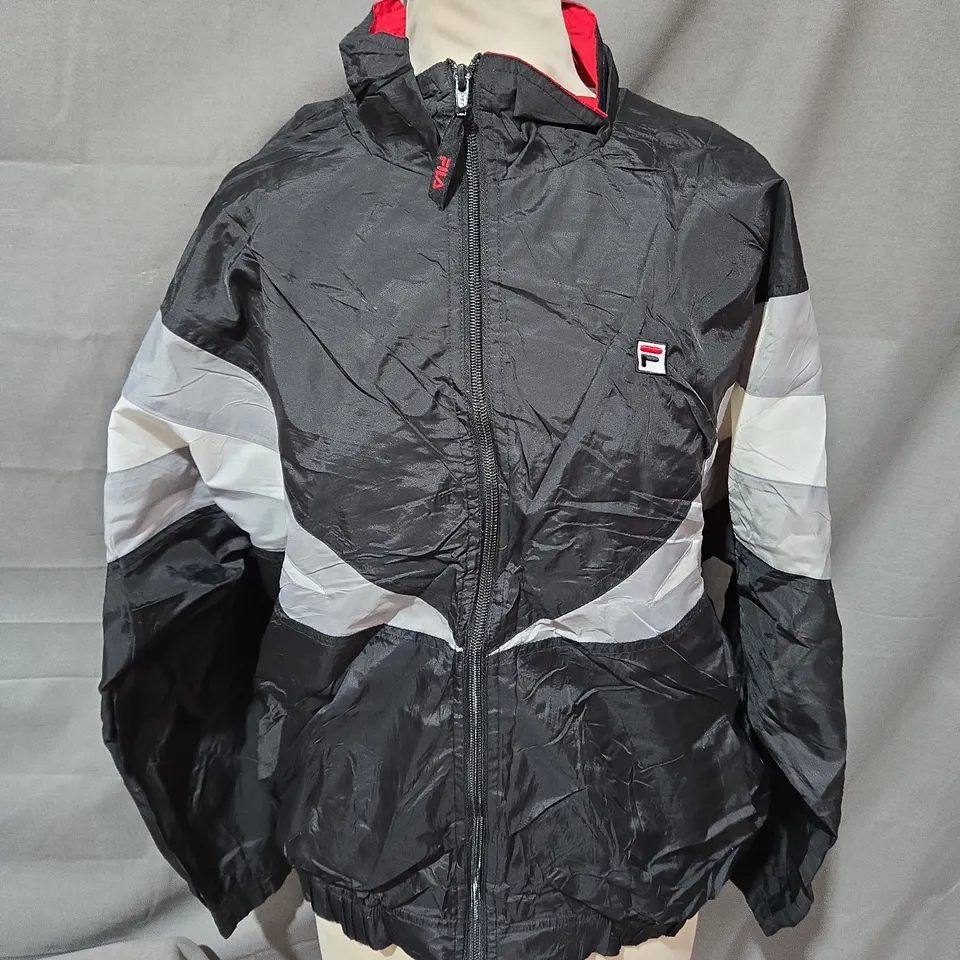 FILA WINDBREAKER JACKET IN BLACK MULTI SIZE L