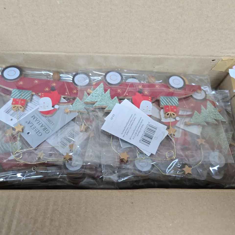 BOX OF APPROXIMATELY 24 GISELA GRAHAM SANTA HANGING TREE DECORATIONS