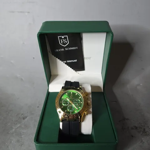 FRANK SCHMIDT WATCH β MULTI FUNCTION SUB DIALS WITH DATE β HQ RUBBER SPORTS STRAP β 3ATM WATER RESISTANT β GIFT BOX INCLUDED