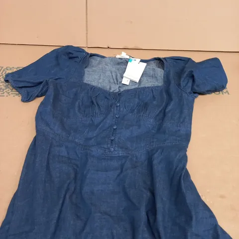 NOBODY'S CHILD TULLA MINI DENIM DRESS – BLUE, UK 12