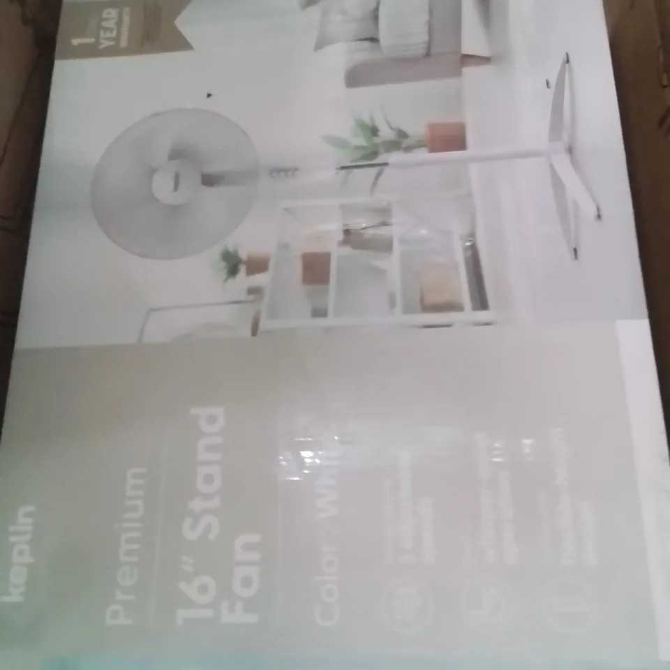 BOXED KEPLIN 16" STAND FAN WHITE