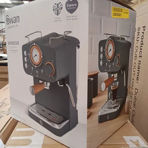 BOXED SWAN NORDIC COLLECTION ESPRESSO COFFEE MAKER - SLATE GREY (1 BOX)