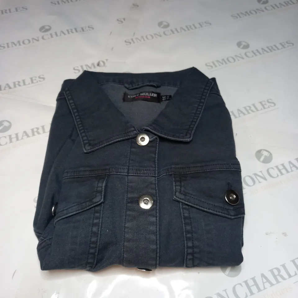KURT MULLER NAVY BLUE DENIM JACKET SIZE 14 
