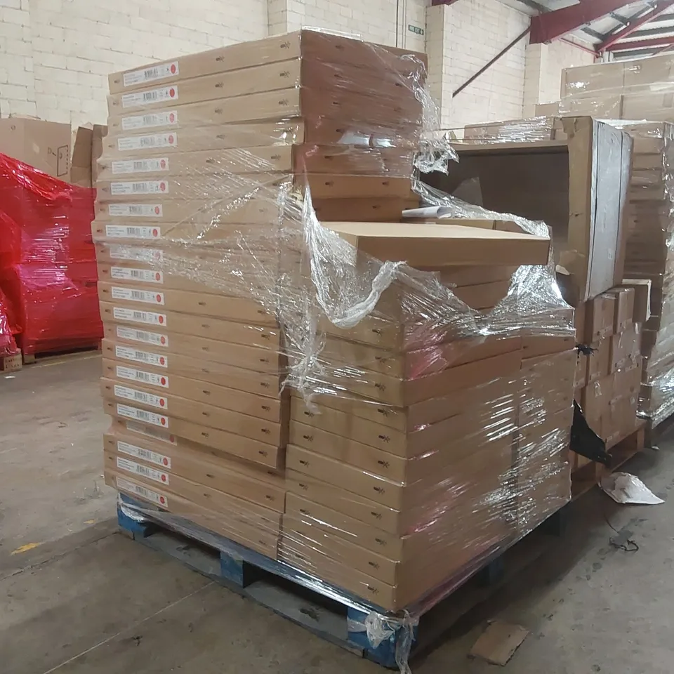 PALLET CONTAINING A LARGE QUANTITY OF ASSORTED OAK INTERNAL ROBE DRAWERS