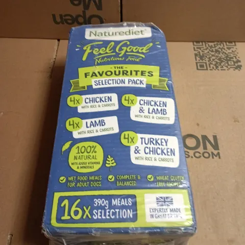 NATUREDIET FEEL GOOD THE FAVOURITES SELECTION PACK – 16 X 390G DOG MEALS