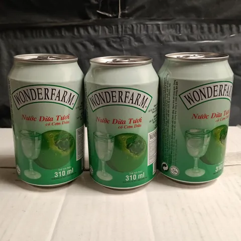 24-CAN PACKS OF WONDERFARM 310ML YOUNG COCONUT WATERS