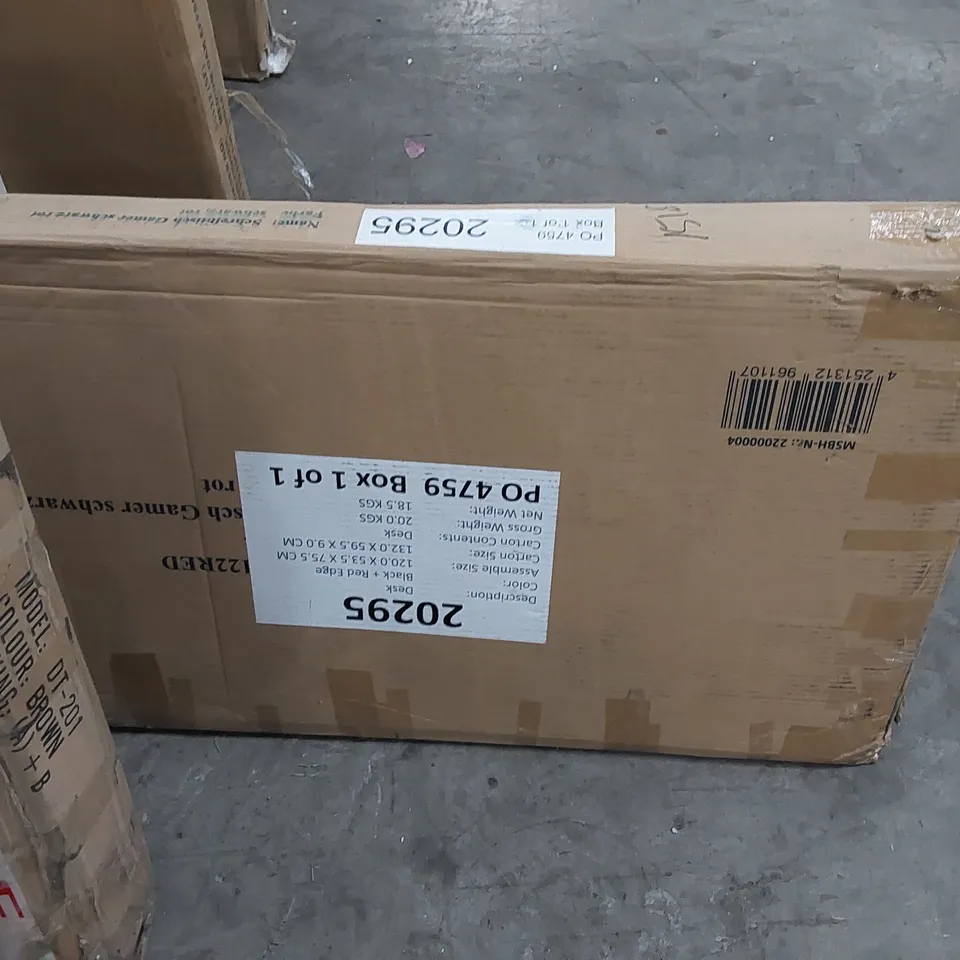 BOXED DESK IN BLACK + RED EDGE (1 BOX)