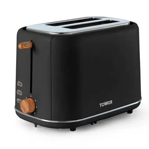 BOXED TOWER SCANDI 2 SLICE TOASTER WITH ADJUSTABLE BROWNING CONTROL, CENTRING FUNCTION, 800W