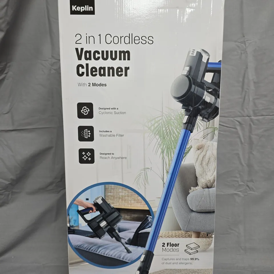 KEPLIN 2-IN-1 CORDLESS VACUUM CLEANER – BOXED