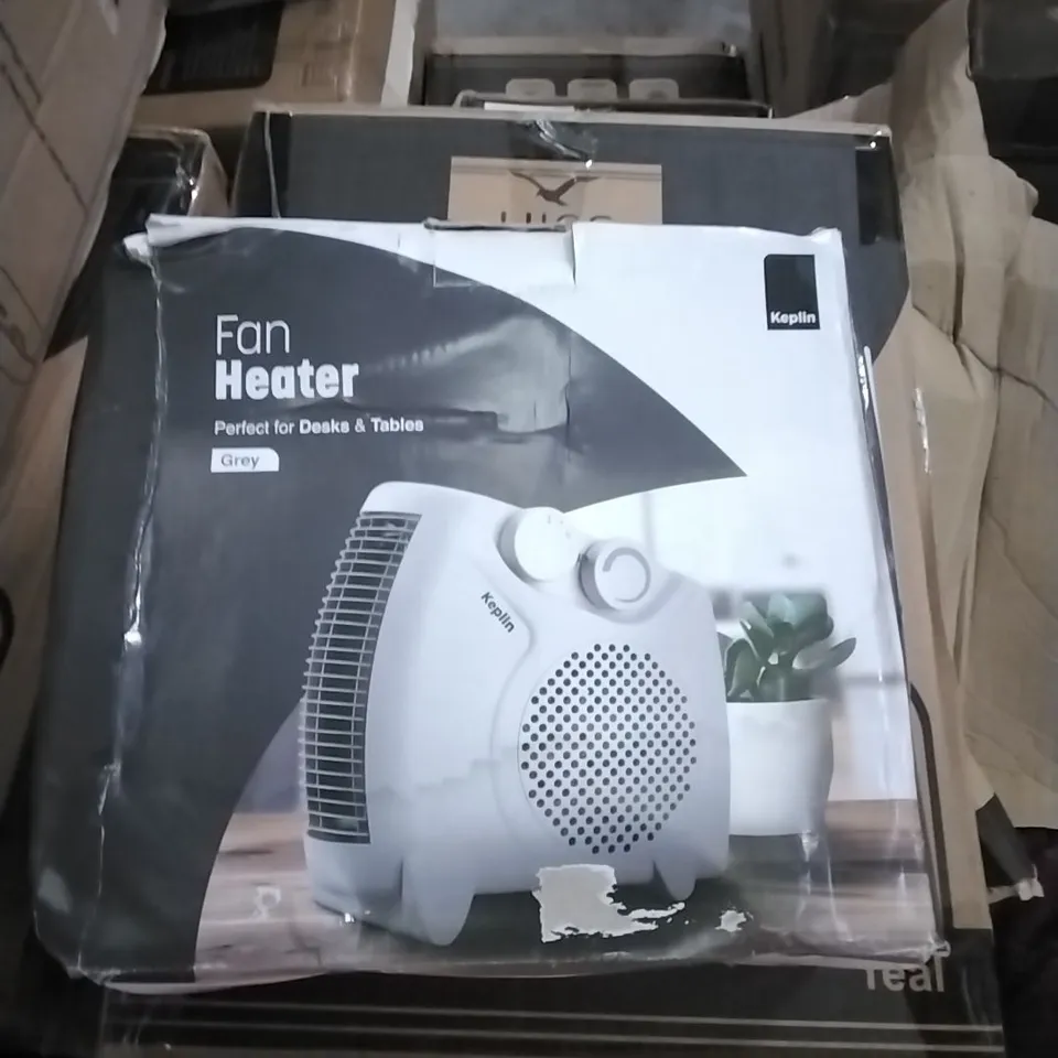 BOXED KEPLIN FAN HEATER FOR DESKS - GREY