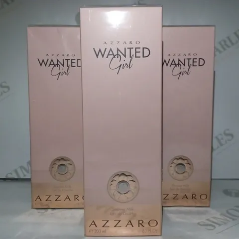 LOT OF 5 X 200ML AZZARO WANTED GIRL SHOWER MILK