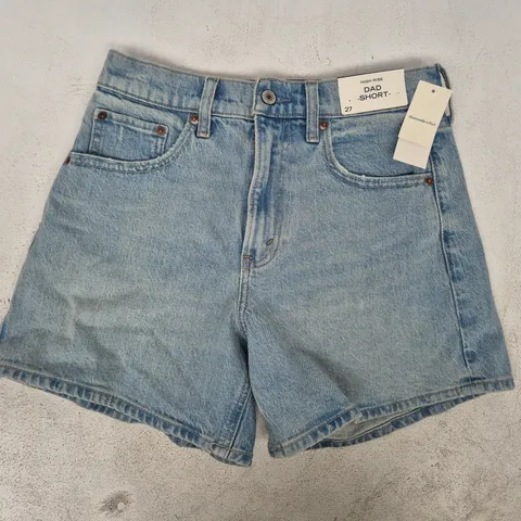 ABERCROMBIE & FITCH HIGH RISE DAD SHORTS IN BLUE SIZE 27