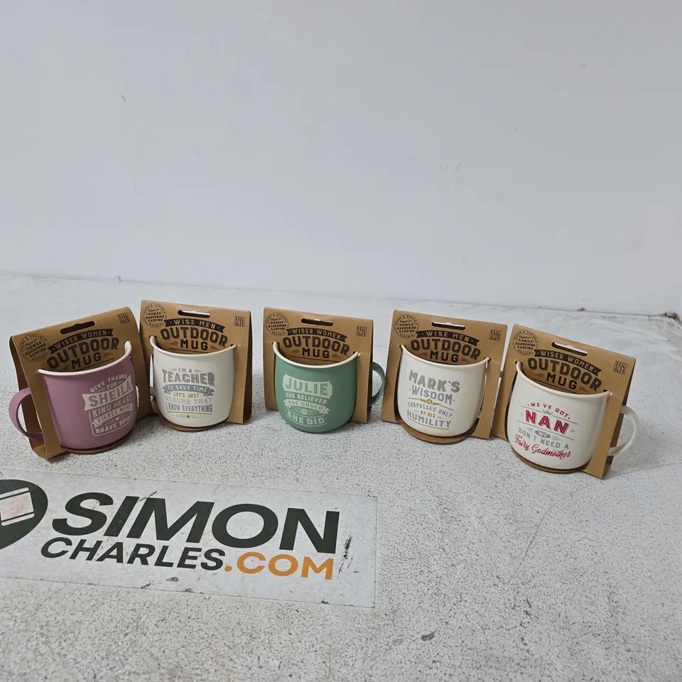 APPROXIMATELY 5 X WISER WOMEN/MEN OUTDOOR MUGS