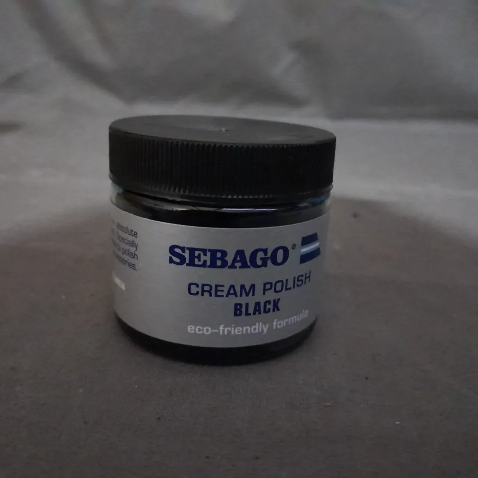 APPROXIMATELY 180 BOXED SEBAGO CREAM SHOE POLISH BLACK 50ML 