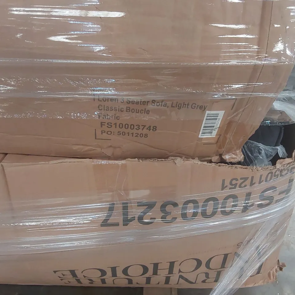 PALLET CONTAINING A LARGE QUANTITY OF ASSORTED DESIGNER FURNITURE PARTS INCLUDING: SOFA PARTS ECT