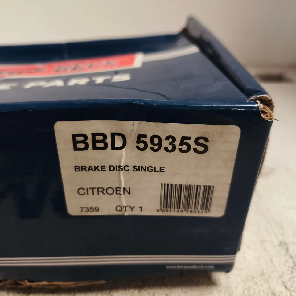 BORG & BECK BRAKE DISC SINGLE BBD 5935S FOR CITROEN – BOXED