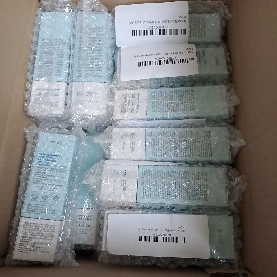 BOX OF APPROX 30 NORMAL NOMORE KOREAN SKIN CARE BLUE THERAPY ANTI-REDNESS AMPOULE KOREAN SKINCARE 50ML