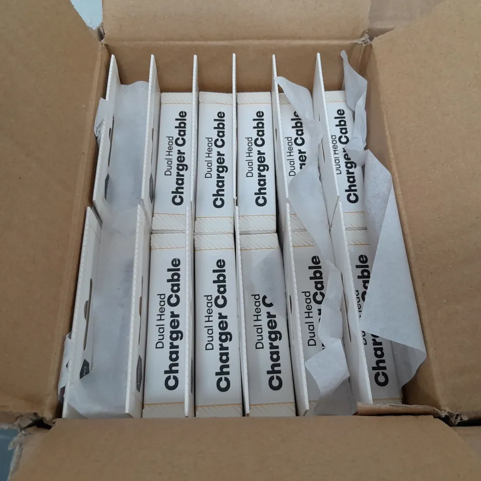 LOT OF 48 BRAND NEW BOXED 1M DUAL HEAD CHARGER CABLES - TORTOISE