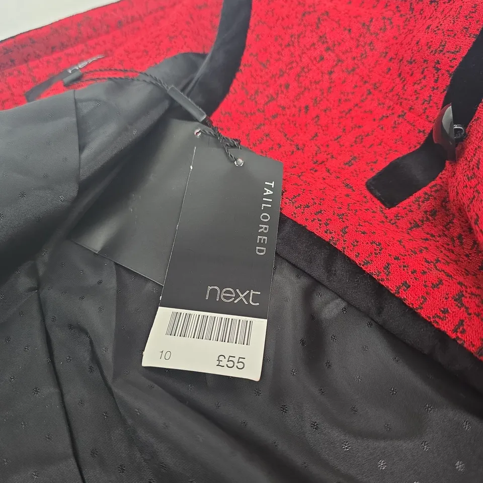 NEXT TAILORED RED TEXTURED JACKET – UK SIZE 10