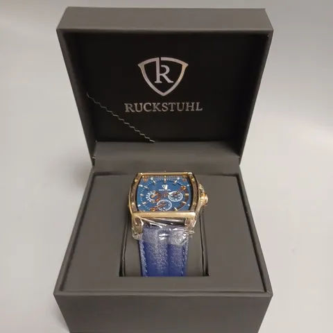 MENβS RUCKSTUHL R300 CHRONOGRAPH WATCH β MULTI FUNCTION DIAL -3ATM WATER RESISTANT β LEATHER STRAP