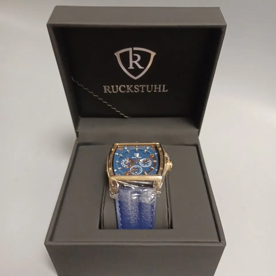 MEN’S RUCKSTUHL R300 CHRONOGRAPH WATCH –  MULTI FUNCTION DIAL  -3ATM WATER RESISTANT – LEATHER STRAP