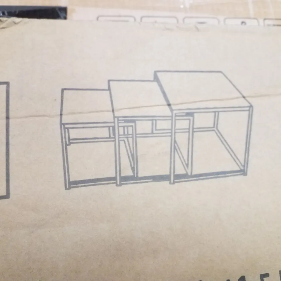 BOXED NEST OF 3 TABLES - BLACK/WALNUT