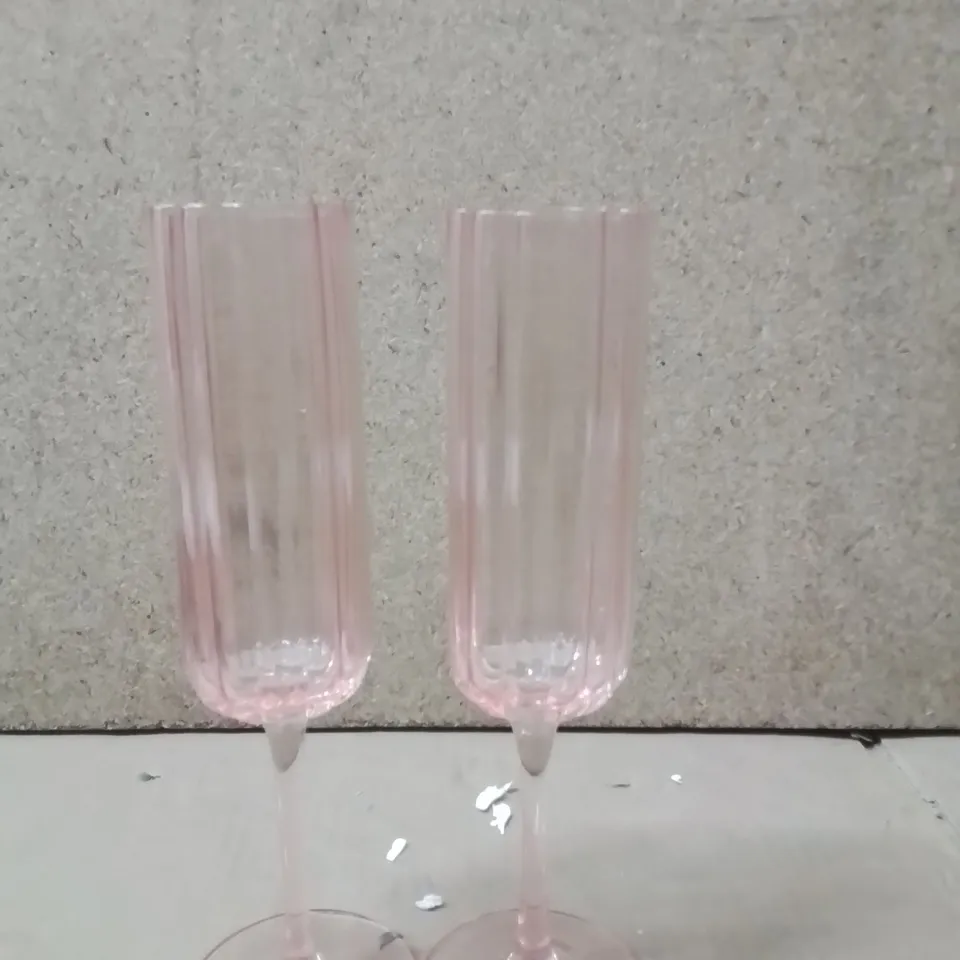 BOXED HESTIA SET OF 2 EDGE FLUTE GLASSES